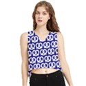 Navy Pretzel Illustrations Pattern V-Neck Cropped Tank Top View1