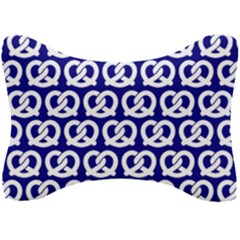 Navy Pretzel Illustrations Pattern Seat Head Rest Cushion by GardenOfOphir