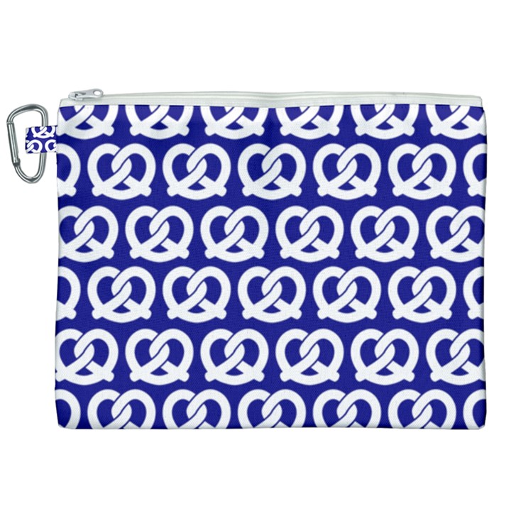 Navy Pretzel Illustrations Pattern Canvas Cosmetic Bag (XXL)