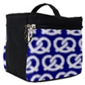 Navy Pretzel Illustrations Pattern Make Up Travel Bag (Small) View1