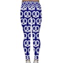 Navy Pretzel Illustrations Pattern Lightweight Velour Classic Yoga Leggings View2