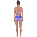 Blue Pretzel Illustrations Pattern Tie Back One Piece Swimsuit View2