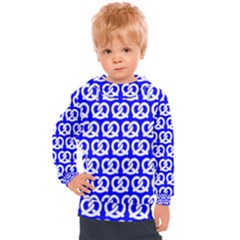 Blue Pretzel Illustrations Pattern Kids  Hooded Pullover by GardenOfOphir