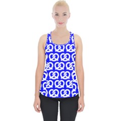 Blue Pretzel Illustrations Pattern Piece Up Tank Top by GardenOfOphir