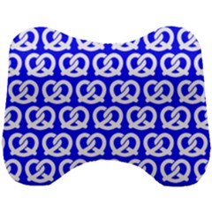 Blue Pretzel Illustrations Pattern Head Support Cushion by GardenOfOphir