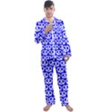 Blue Pretzel Illustrations Pattern Men s Long Sleeve Satin Pajamas Set View1