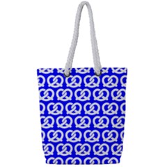 Blue Pretzel Illustrations Pattern Full Print Rope Handle Tote (small)