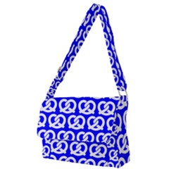 Blue Pretzel Illustrations Pattern Full Print Messenger Bag (s) by GardenOfOphir