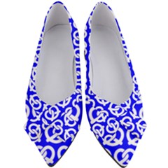 Blue Pretzel Illustrations Pattern Women s Bow Heels by GardenOfOphir