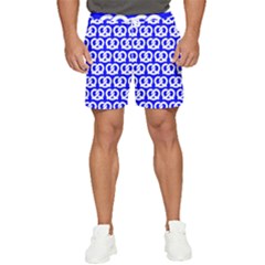 Blue Pretzel Illustrations Pattern Men s Runner Shorts by GardenOfOphir