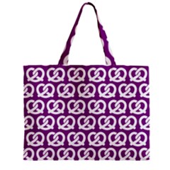 Purple Pretzel Illustrations Pattern Zipper Mini Tote Bag by GardenOfOphir