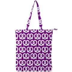 Purple Pretzel Illustrations Pattern Double Zip Up Tote Bag by GardenOfOphir