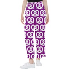 Purple Pretzel Illustrations Pattern Women s Pants  by GardenOfOphir