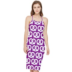 Purple Pretzel Illustrations Pattern Bodycon Cross Back Summer Dress by GardenOfOphir