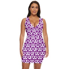 Purple Pretzel Illustrations Pattern Draped Bodycon Dress by GardenOfOphir