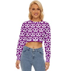 Purple Pretzel Illustrations Pattern Lightweight Long Sleeve Sweatshirt by GardenOfOphir