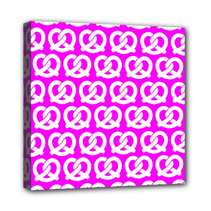 Pink Pretzel Illustrations Pattern Mini Canvas 8  x 8  (Stretched)