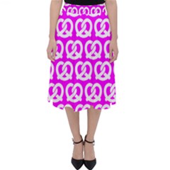 Pink Pretzel Illustrations Pattern Classic Midi Skirt by GardenOfOphir