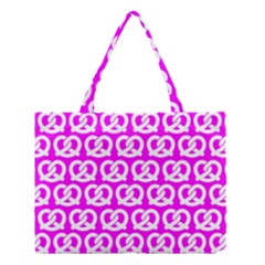 Pink Pretzel Illustrations Pattern Medium Tote Bag by GardenOfOphir