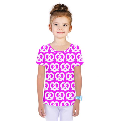 Pink Pretzel Illustrations Pattern Kids  One Piece Tee by GardenOfOphir