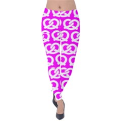 Pink Pretzel Illustrations Pattern Velvet Leggings by GardenOfOphir