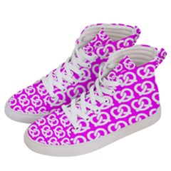 Pink Pretzel Illustrations Pattern Women s Hi-top Skate Sneakers by GardenOfOphir