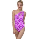 Pink Pretzel Illustrations Pattern To One Side Swimsuit View1