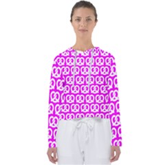 Pink Pretzel Illustrations Pattern Women s Slouchy Sweat by GardenOfOphir