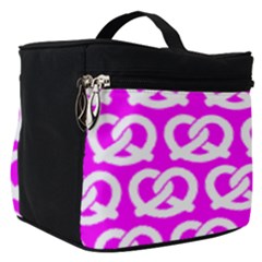 Pink Pretzel Illustrations Pattern Make Up Travel Bag (small) by GardenOfOphir