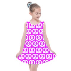 Pink Pretzel Illustrations Pattern Kids  Summer Dress by GardenOfOphir