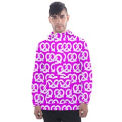 Pink Pretzel Illustrations Pattern Men s Front Pocket Pullover Windbreaker by GardenOfOphir