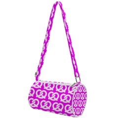 Pink Pretzel Illustrations Pattern Mini Cylinder Bag by GardenOfOphir