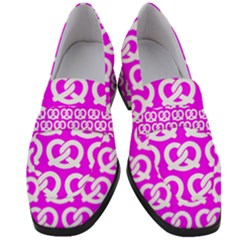 Pink Pretzel Illustrations Pattern Women s Chunky Heel Loafers by GardenOfOphir