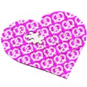 Pink Pretzel Illustrations Pattern Wooden Puzzle Heart View3