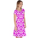 Pink Pretzel Illustrations Pattern Classic Short Sleeve Dress View3