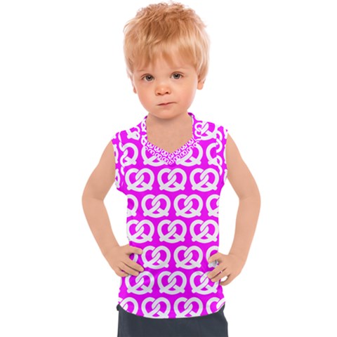 Pink Pretzel Illustrations Pattern Kids  Sport Tank Top by GardenOfOphir