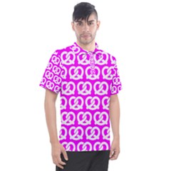 Pink Pretzel Illustrations Pattern Men s Polo Tee by GardenOfOphir