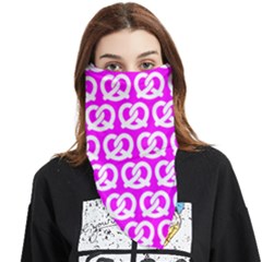 Pink Pretzel Illustrations Pattern Face Covering Bandana (triangle) by GardenOfOphir