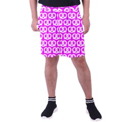 Pink Pretzel Illustrations Pattern Men s Pocket Shorts by GardenOfOphir