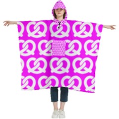 Pink Pretzel Illustrations Pattern Women s Hooded Rain Ponchos by GardenOfOphir