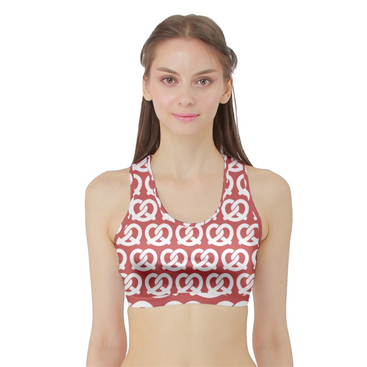 Trendy Pretzel Illustrations Pattern Sports Bra with Border