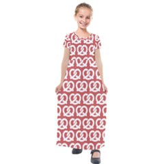 Trendy Pretzel Illustrations Pattern Kids  Short Sleeve Maxi Dress by GardenOfOphir