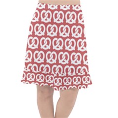 Trendy Pretzel Illustrations Pattern Fishtail Chiffon Skirt