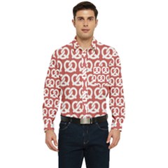 Trendy Pretzel Illustrations Pattern Men s Long Sleeve Pocket Shirt  by GardenOfOphir