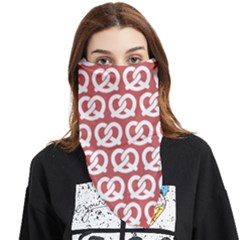 Trendy Pretzel Illustrations Pattern Face Covering Bandana (triangle) by GardenOfOphir