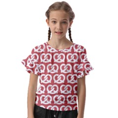 Trendy Pretzel Illustrations Pattern Kids  Cut Out Flutter Sleeves by GardenOfOphir