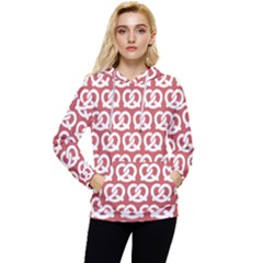 Trendy Pretzel Illustrations Pattern Women s Lightweight Drawstring Hoodie by GardenOfOphir