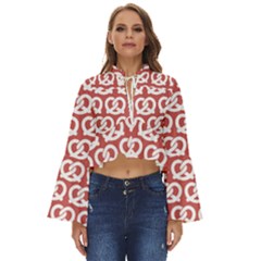 Trendy Pretzel Illustrations Pattern Boho Long Bell Sleeve Top by GardenOfOphir