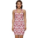 Trendy Pretzel Illustrations Pattern Sleeveless Wide Square Neckline Ruched Bodycon Dress View1