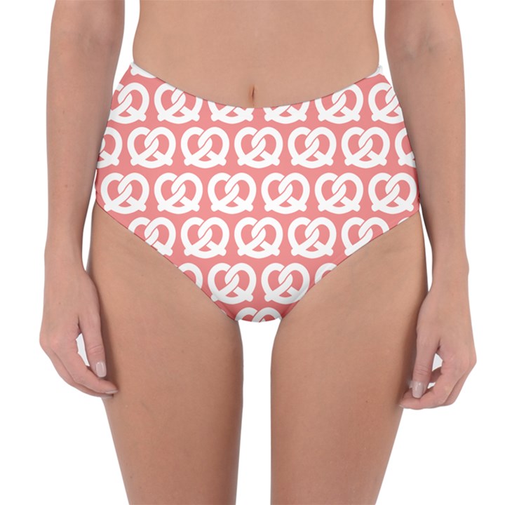 Chic Pretzel Illustrations Pattern Reversible High-Waist Bikini Bottoms